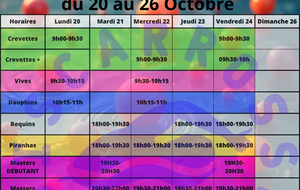 Planning Vacances Scolaire du 20 au 26 Octobre 2025