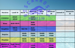 Horaires Vacances scolaire du 16 au 22 Février 2026